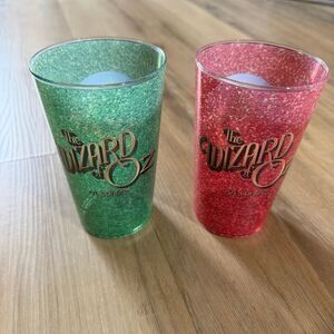 The Wizard Of Oz Las Vegas Sphere Collectable Glass Red Green Souvenir Cups